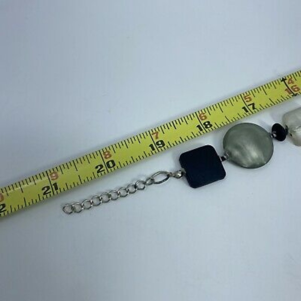 Glass Square Circle Black Statement Necklace Ital… - image 7